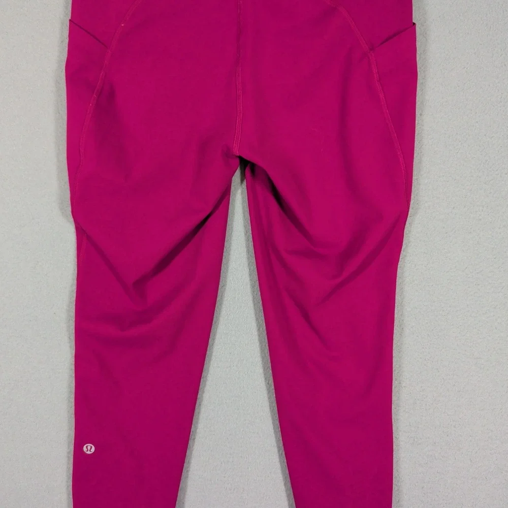 Lululemon Leggings Women 8‎ Pink Speed Up Crop Yoga Running Athletic Activewear